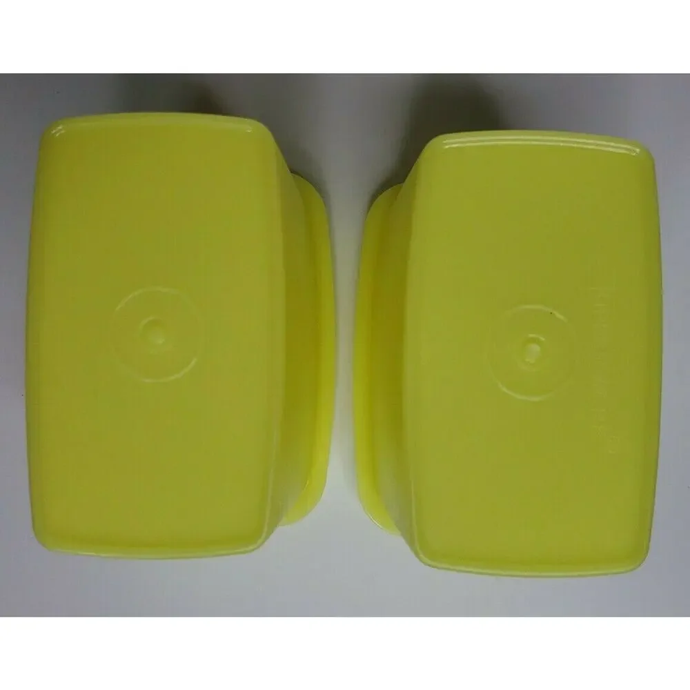 Vintage Tupperware (2) Yellow Shelf Savers‎ #1243-7 and #1243-6 U142
